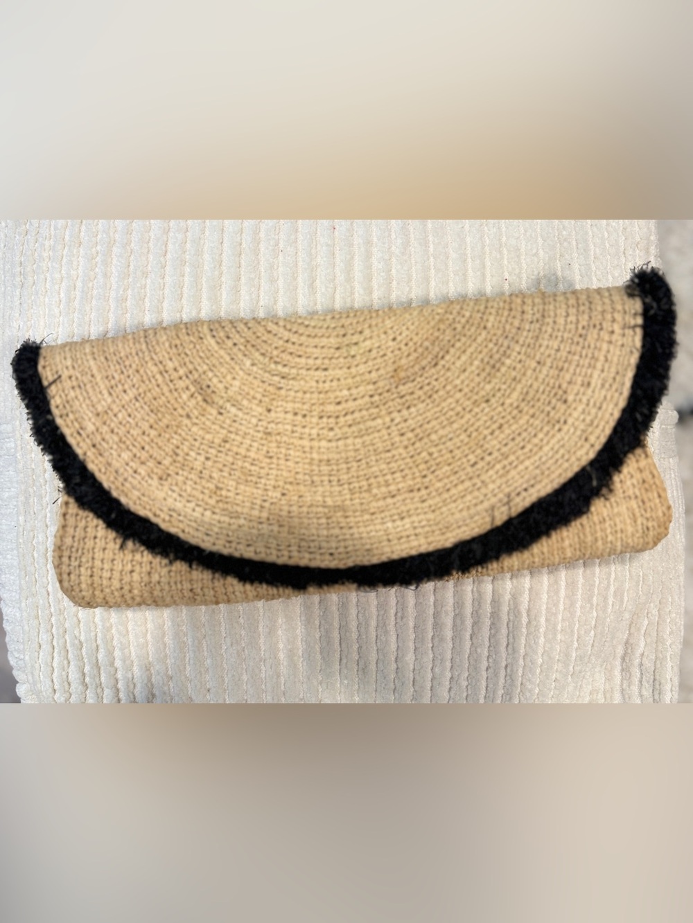 NWT Tommy Bahama Islander Raffia Clutch Black Natural Woven Boho Resort New - Picture 3 of 11
